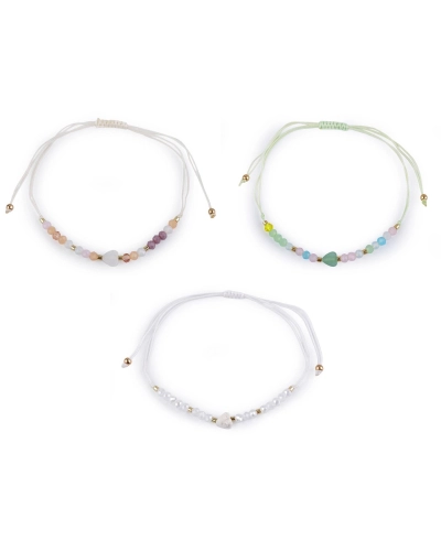 Náramok shamballa srdce a brúsené korálky s AB efektom - 1 ks | Mimib