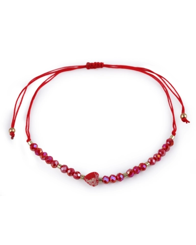 Náramok shamballa srdce a brúsené korálky s AB efektom - 1 ks | Mimib