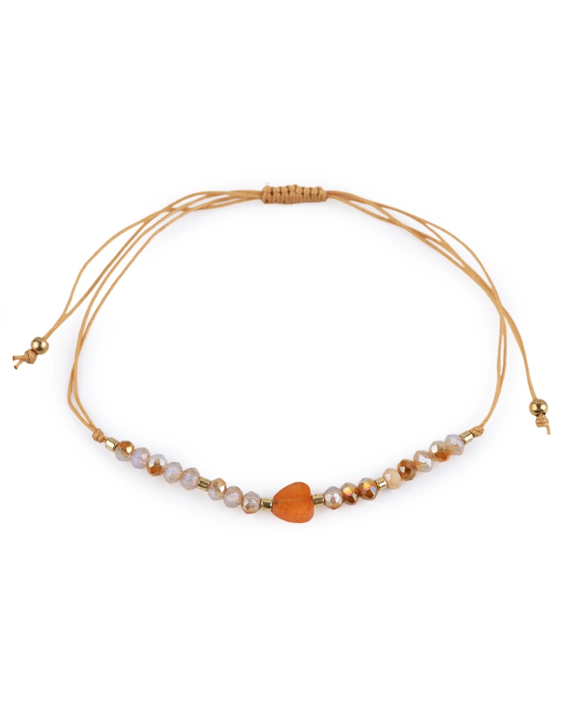 Náramok shamballa srdce a brúsené korálky s AB efektom - 1 ks | Mimib