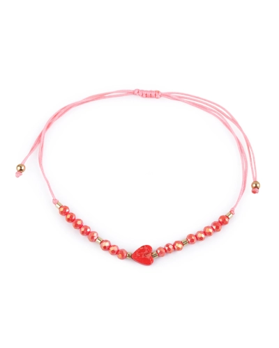 Náramok shamballa srdce a brúsené korálky s AB efektom - 1 ks | Mimib