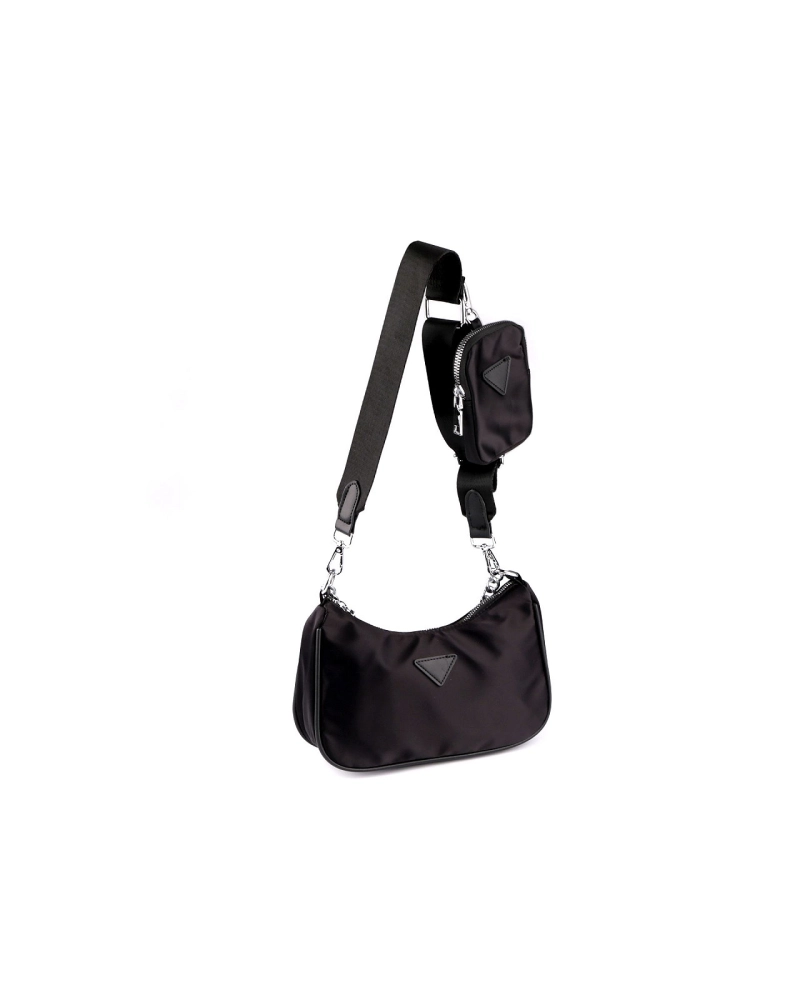 Kabelka nylonová 2v1 so striebornou retiazkou 26x16 cm - 1 ks | Mimib