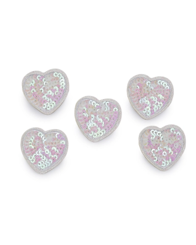 Nažehlovačka srdca s flitrami - 10 ks | Mimib