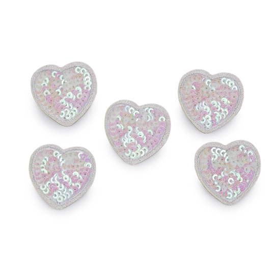 Nažehlovačka srdca s flitrami - 10 ks | Mimib