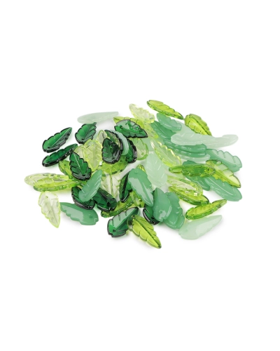 Plastové korálky lístočky - 20 g | Mimib