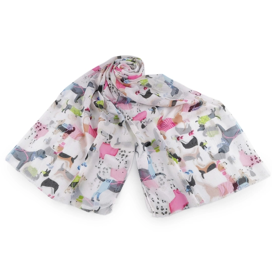 Letná šatka / šál mačky a psy 70x180 cm - 1 ks | Mimib