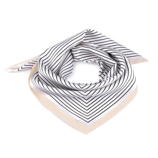 Saténová šatka s jemným prúžkom 70x70 cm - 1 ks | Mimib