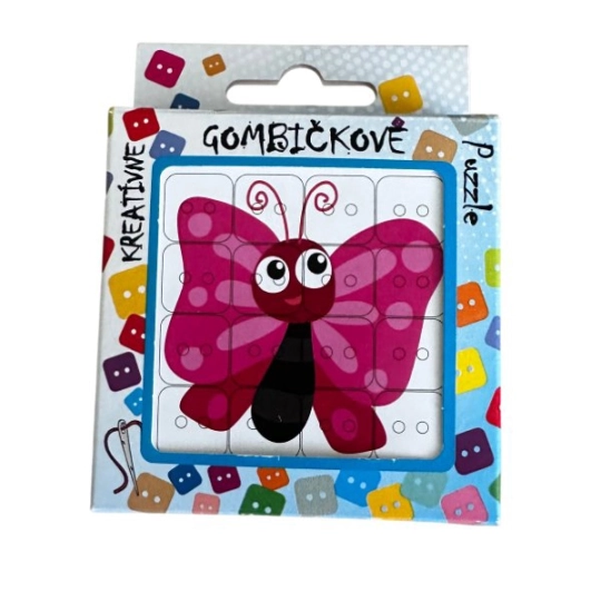Gombičkové Puzzle – Motýľ | Mimib