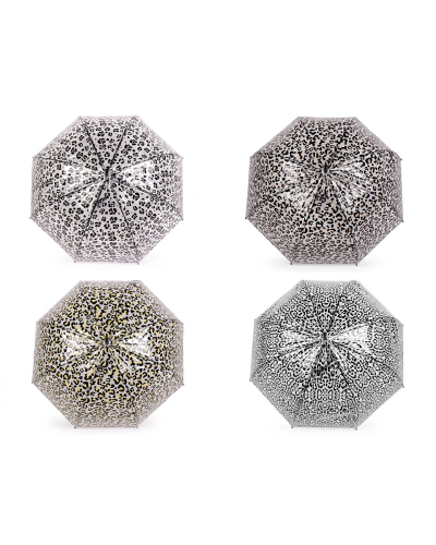 Dámsky / dievčenský priehľadný vystreľovací dáždnik leopard - 1 ks | Mimib