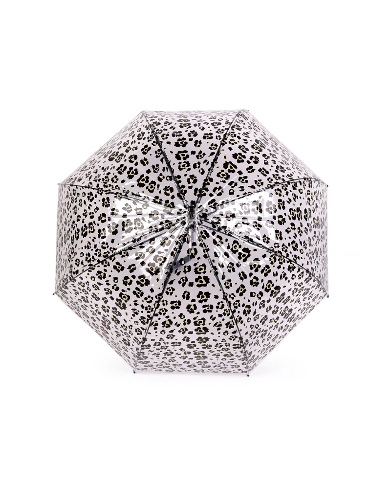 Dámsky / dievčenský priehľadný vystreľovací dáždnik leopard - 1 ks | Mimib