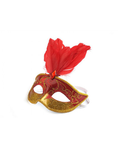 Karnevalová maska GLITRY s perím - 1 ks | Mimib