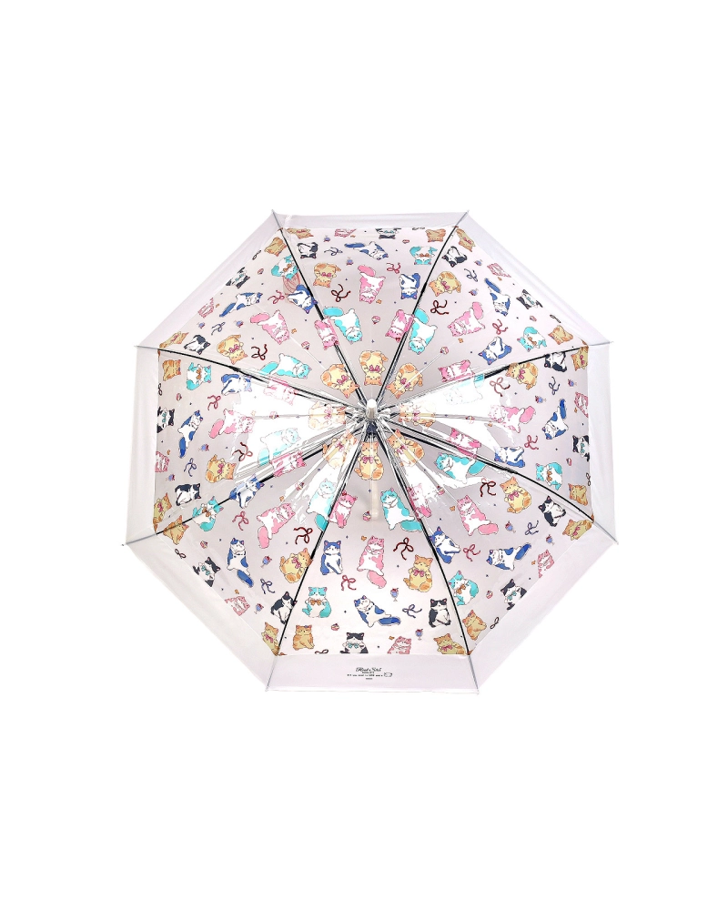 Dámsky / dievčenské priehľadný vystreľovací dáždnik mačky - 1 ks | Mimib