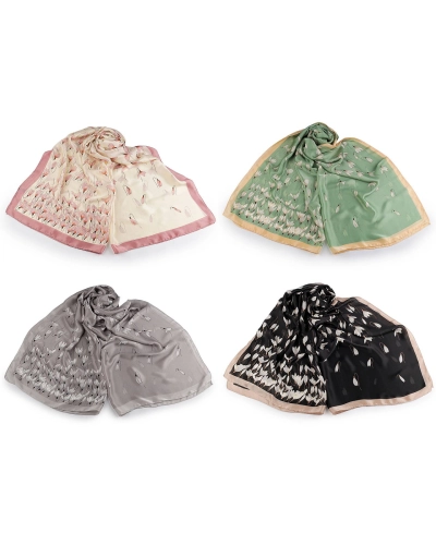 Saténová šatka / šál snežienky 85x185 cm - 1 ks | Mimib