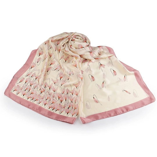 Saténová šatka / šál snežienky 85x185 cm - 1 ks | Mimib