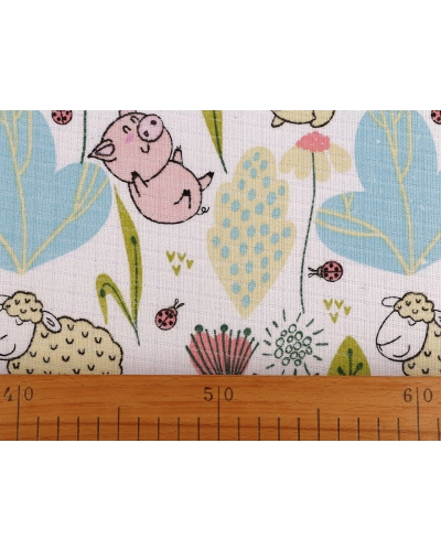 Bavlnená plienkovina / mušelín zvieratká - 1 m | Mimib