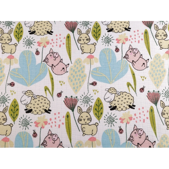 Bavlnená plienkovina / mušelín zvieratká - 1 m | Mimib