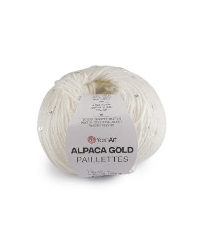 Pletacia priadza Alpaca Gold s flitrami 50 g - 1 ks | Mimib