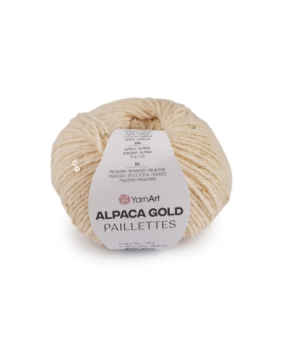 Pletacia priadza Alpaca Gold s flitrami 50 g - 1 ks | Mimib