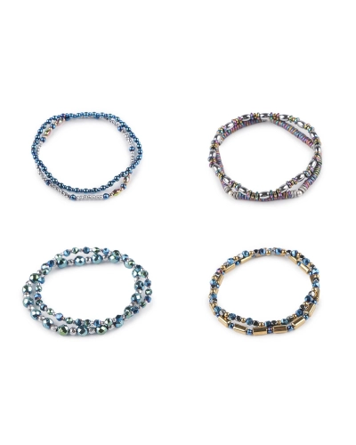 Pružné náramky z hematitu sada 2 ks - 1 sada | Mimib