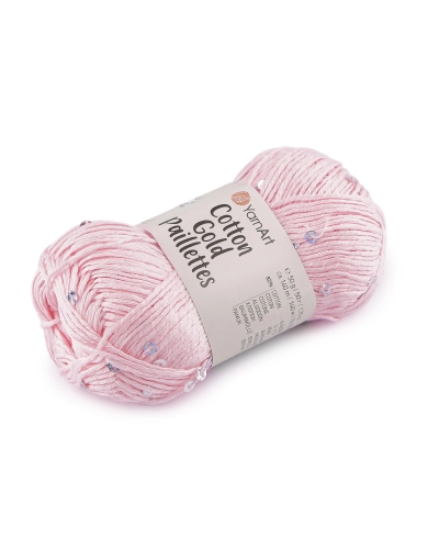Pletacia priadza Cotton Gold Paillettes s flitrami 50 g - 1 ks | Mimib
