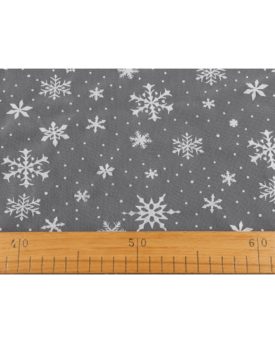 Tyl odevný / dekoračný vianočné vločky - 1 m | Mimib