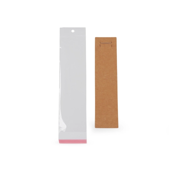 Karta na bižutériu s vreckom s eurozávesom 5x22 cm - 200 sada | Mimib