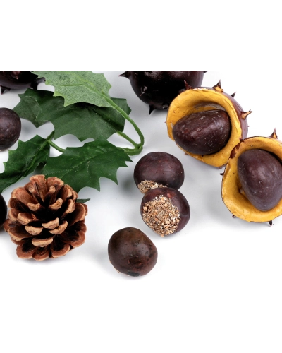 Umelé gaštany, šišky, listy - 1 pytl. | Mimib