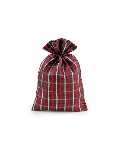 Vianočné darčekové vrecúško káro s lurexom 20x30 cm - 10 ks | Mimib