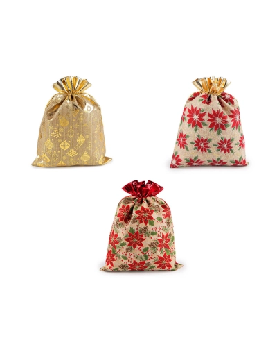 Vianočné darčekové vrecúško 30x40 cm imitácia juty - 1 ks | Mimib