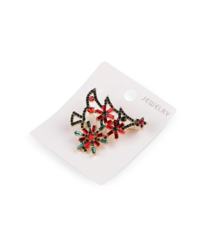 Brošňa s brúsenými kamienkami vianočný stromček, srdce - 1 ks | Mimib