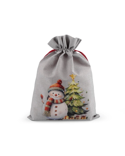 Vianočné darčekové vrecko snehuliak 30x40 cm - 1 ks | Mimib