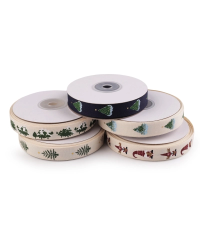 Bavlnená stuha šírka 15 mm vianočná - 22.5 m | Mimib