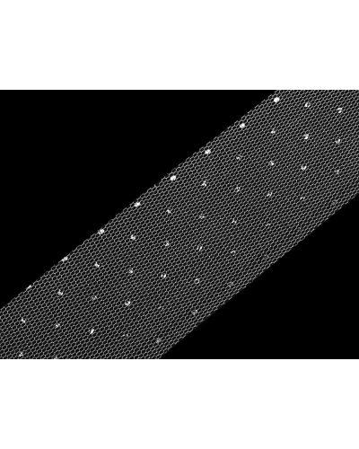 Tylová stuha so striebornými bodkami šírka 40 mm - 22.5 m | Mimib
