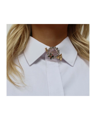 Vianočná brošňa s brúsenými kamienkami - 1 ks | Mimib