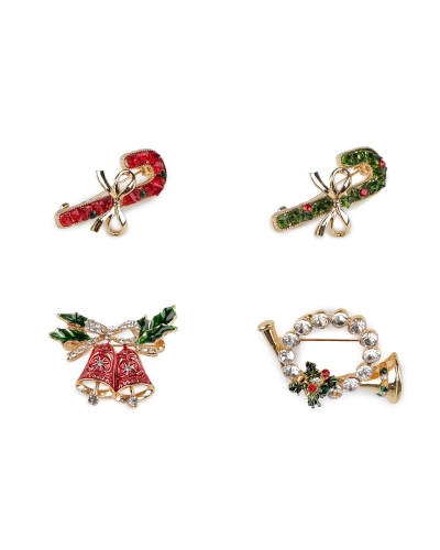 Vianočná brošňa s brúsenými kamienkami - 1 ks | Mimib