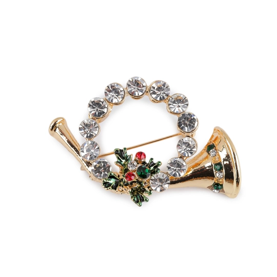 Vianočná brošňa s brúsenými kamienkami - 1 ks | Mimib