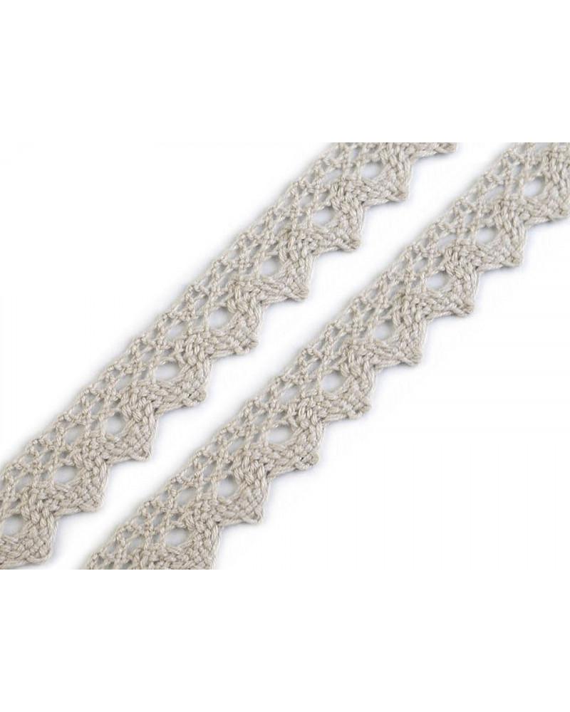 Čipka bavlnená šírka  15 mm paličkovaná | Mimib