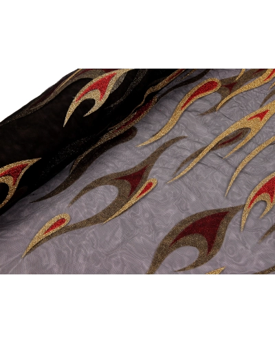 Tyl odevný s plameňmi a glitrami - 1 m | Mimib