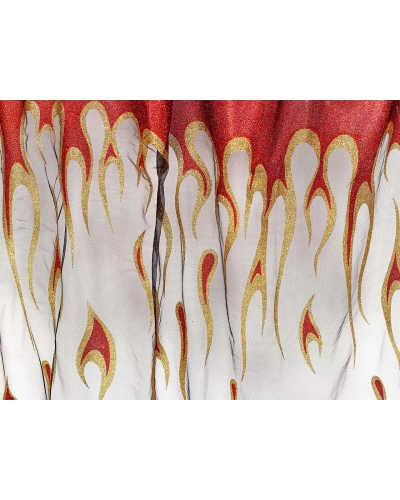 Tyl odevný s plameňmi a glitrami - 1 m | Mimib