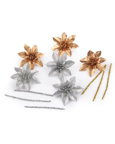 Vianočná hviezda s drôtikom, súprava 6 ks - 1 sáčok | Mimib