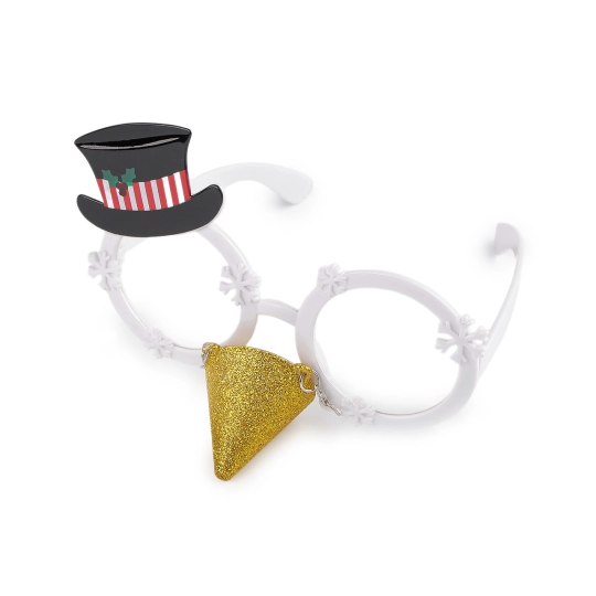 Vianočné párty / karnevalové okuliare snehuliak, sob s nosom - 1 ks | Mimib