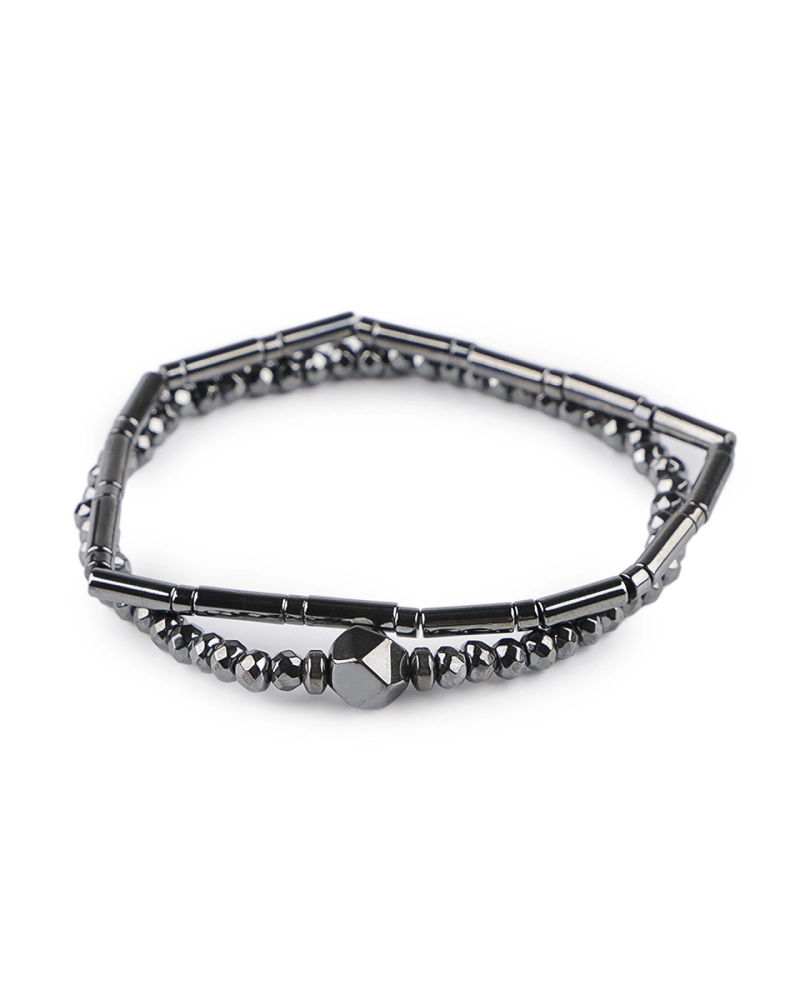 Pružné náramky z hematitu sada 2 ks - 1 sada | Mimib