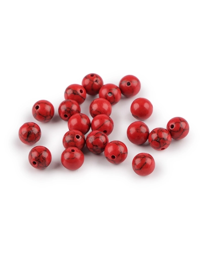 Tyrkys červený syntetický, minerálne korálky Ø8 mm - 20 ks | Mimib