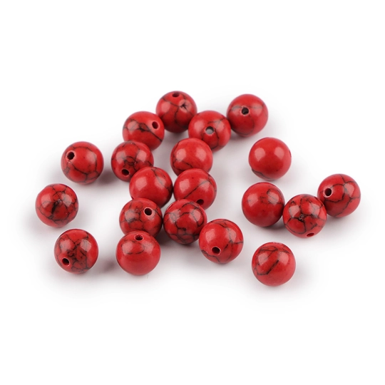 Tyrkys červený syntetický, minerálne korálky Ø8 mm - 20 ks | Mimib