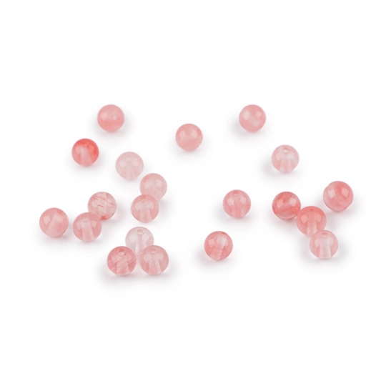 Čerešňový kremeň syntetický, minerálne korálky Ø5 mm - 20 ks | Mimib