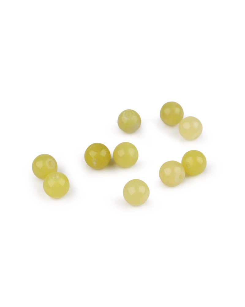 Jadeit citrónový syntetický, minerálne korálky Ø8 mm - 10 ks | Mimib