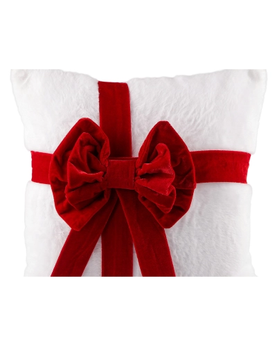 Vianočná plyšová obliečka na vankúš s mašľou 40x40 cm - 1 ks | Mimib