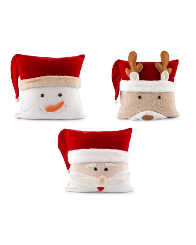 Vianočná plyšová obliečka na vankúš snehuliak 43x43 cm - 1 ks | Mimib