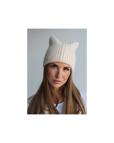 Dámska / dievčenská zimná čiapka s vlnou z angorského králika - 1 ks | Mimib