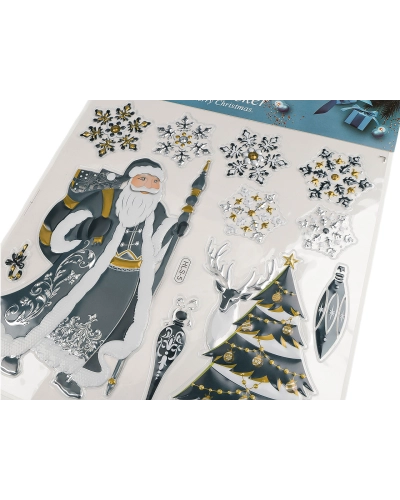 Vianočné samolepky plastické 3D na okná a dvere - 1 kar. | Mimib