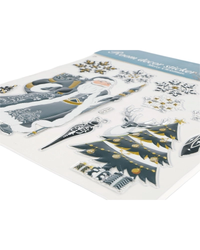 Vianočné samolepky plastické 3D na okná a dvere - 1 kar. | Mimib